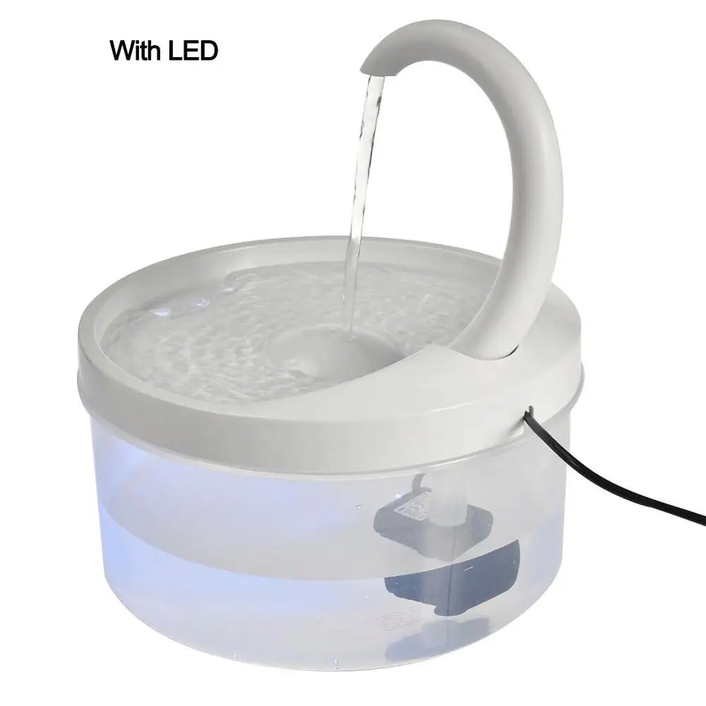 2L Pet Cat Fountain LED Blue Light USB Powered Automatic Water Dispenser Cat Feeder Drink Filter for Cats Dogs Pet Supplier